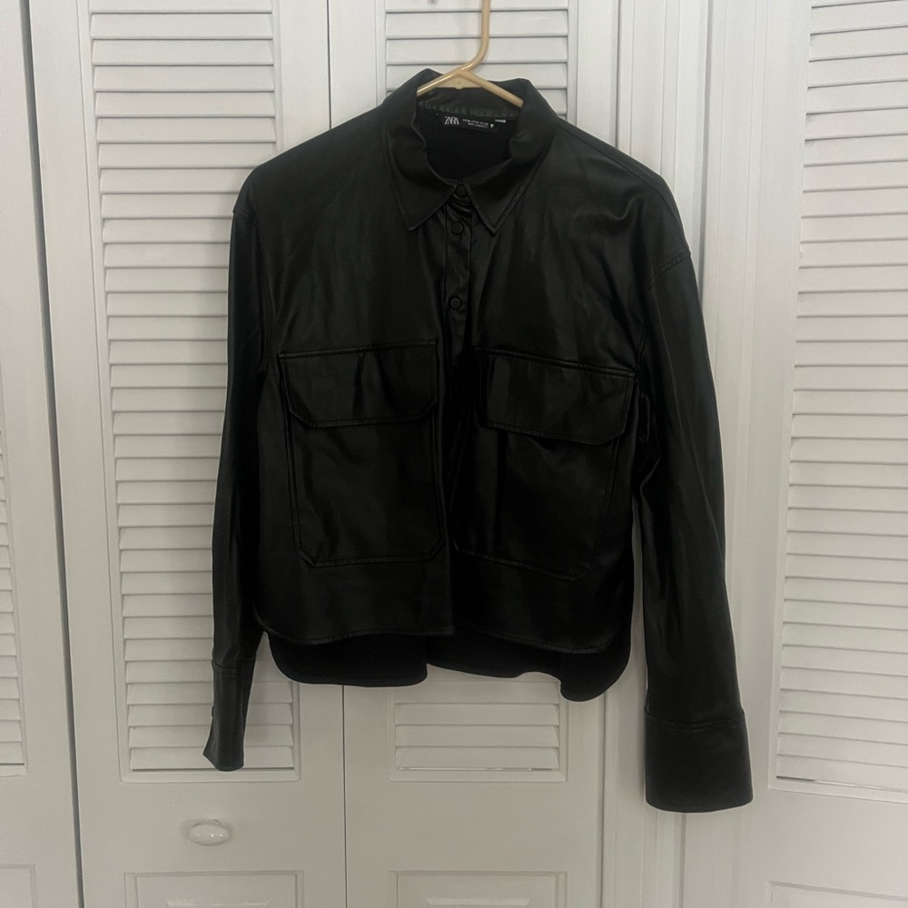 Zara Women’s Black Leather Jacket